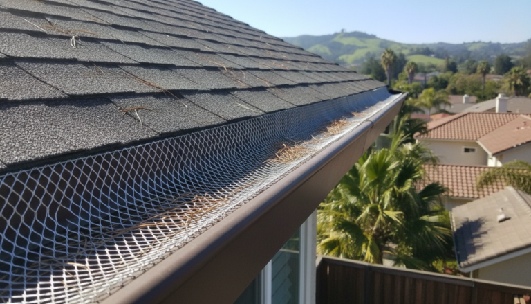 Gutter guards installed on a Bay Area home roofline